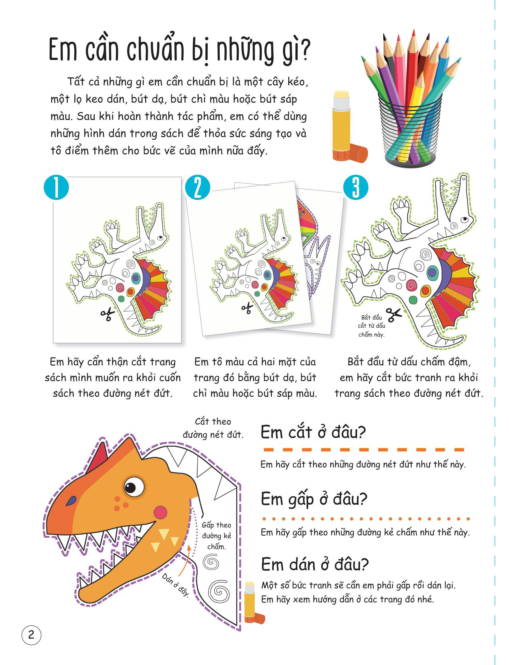 Cắt, Gấp, Tô Màu - Thế Giới Khủng Long