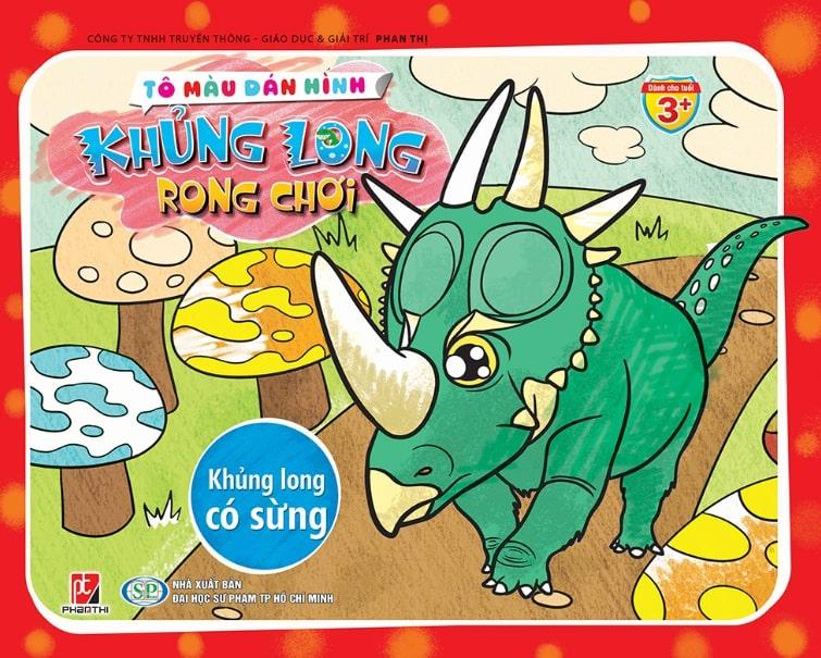 Bộ 4 cuốn Tô Màu Dán Hình: Khủng Long Rong Chơi