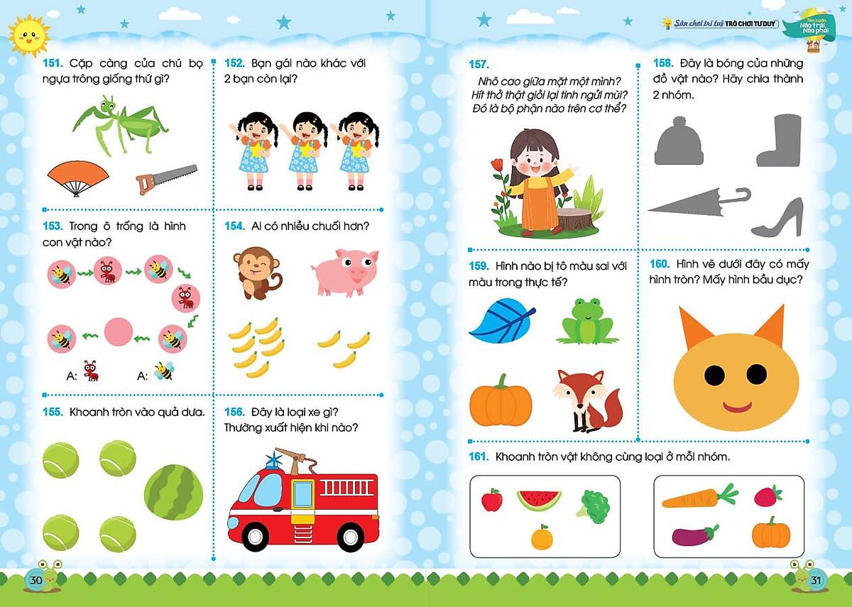 Sân Chơi Trí Tuệ - Trò Chơi Tư Duy - Rèn Luyện Não Trái Não Phải (Dành Cho Trẻ 3-4 Tuổi) (Tái Bản 2023)