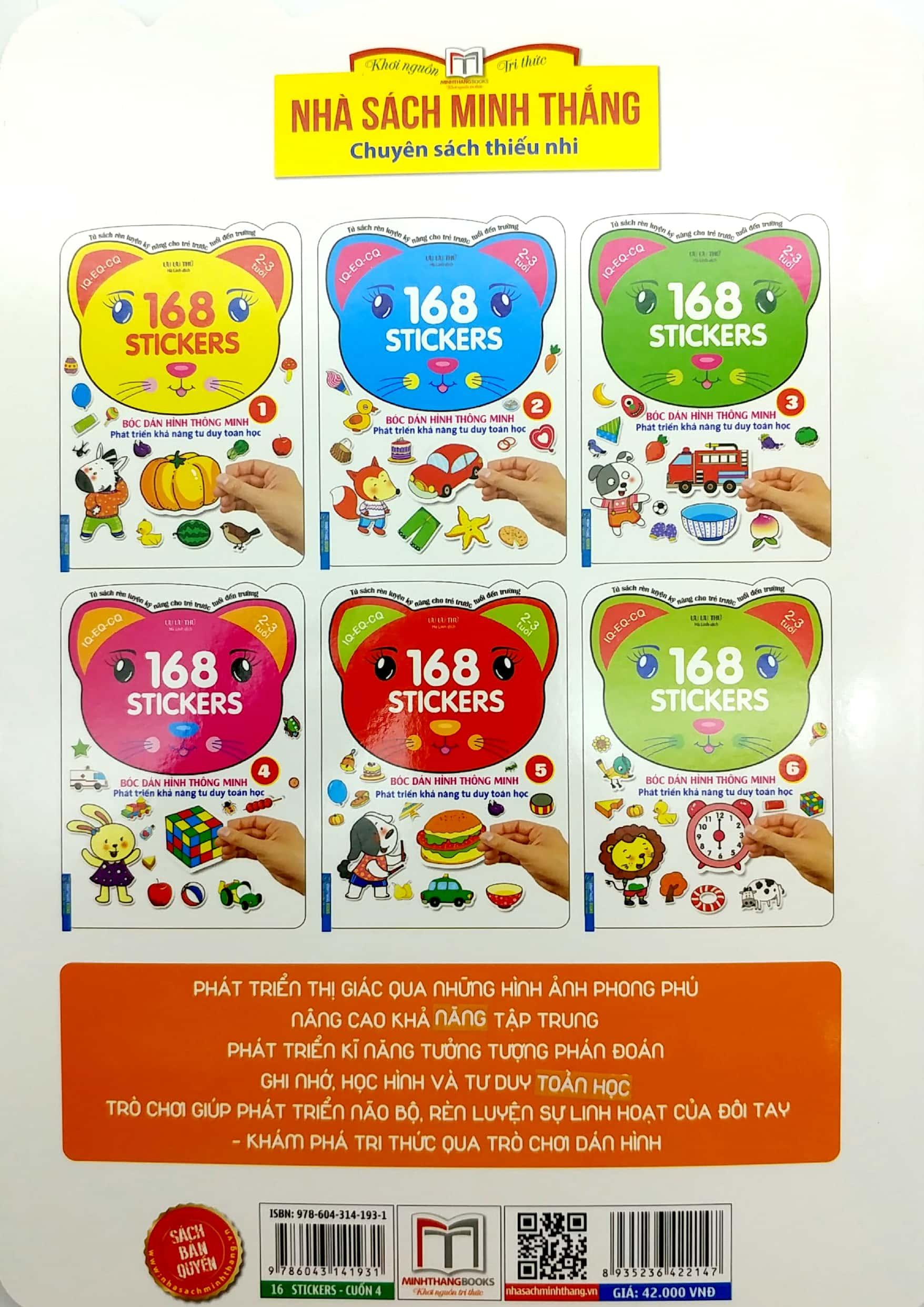 Bóc Dán Hình Thông Minh Phát Triển Khả Năng Tư Duy Toán Học - 168 Sticker (Quyển 4)