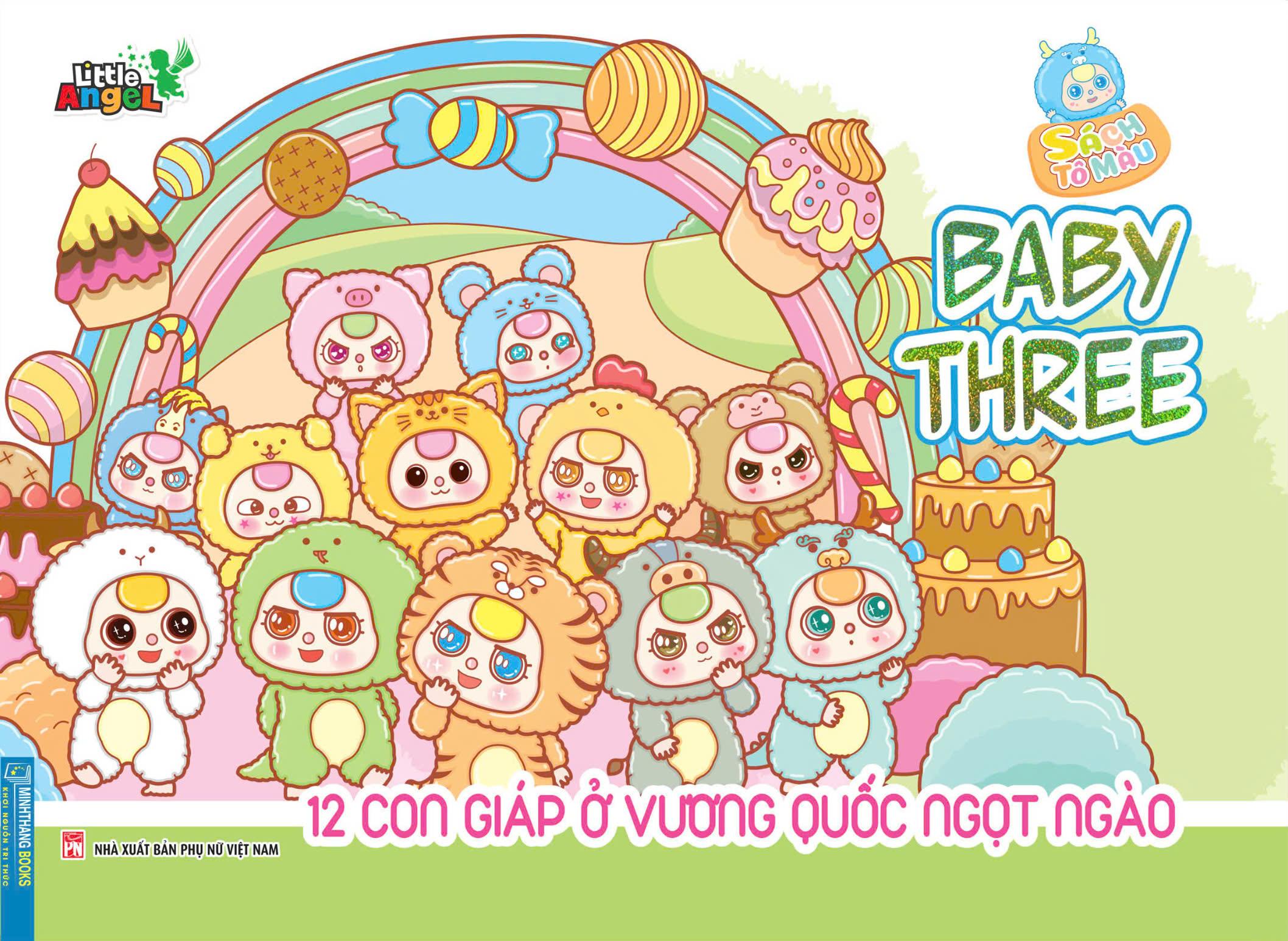 Sách - Bộ Sách Tô Màu Baby Three Ở Thế Giới Cổ Tích + Baby Three 12 Con Giáp Ở Vương Quốc Ngọt Ngào (Bộ 2 Cuốn) - Tặng Kèm Sách Trang Điểm Thần Tượng Âm Nhạc Hàn Quốc Ngẫu Nhiên