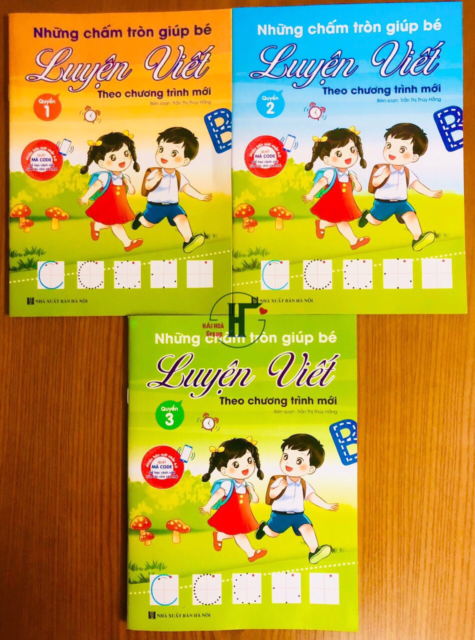 Sách- Combo 3 cuốn sách Những chấm tròn giúp bé Luyện Viết theo chương trình mới (Quét mã CODE để xem hướng dẫn)