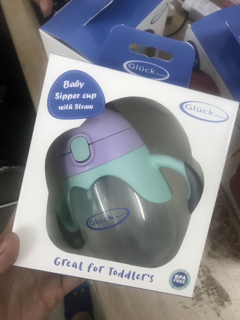 Bình tập uống có ống hút Gluck Baby