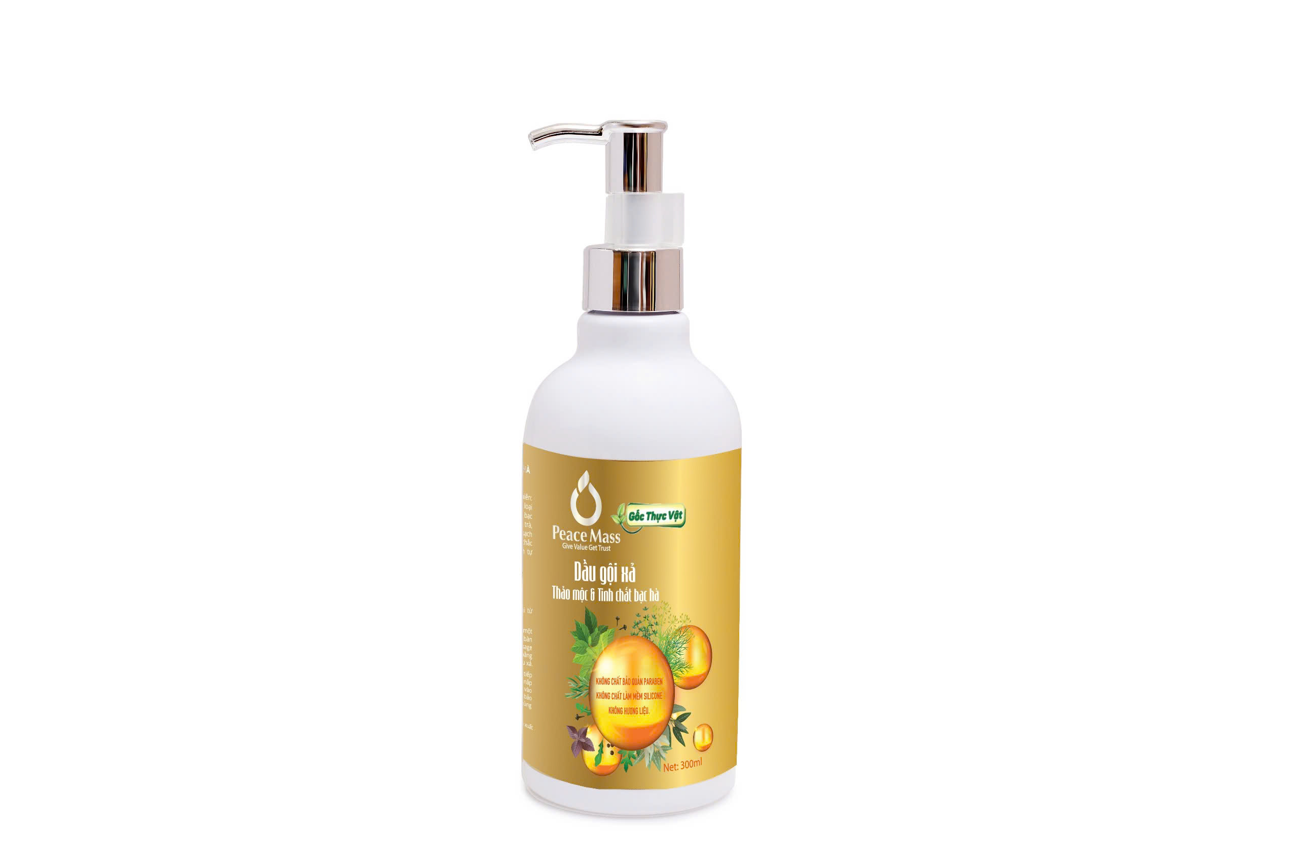 Dầu Gội Xả Thảo Mộc Tinh Chất Bạc Hà Peace Mass Chai 300ml