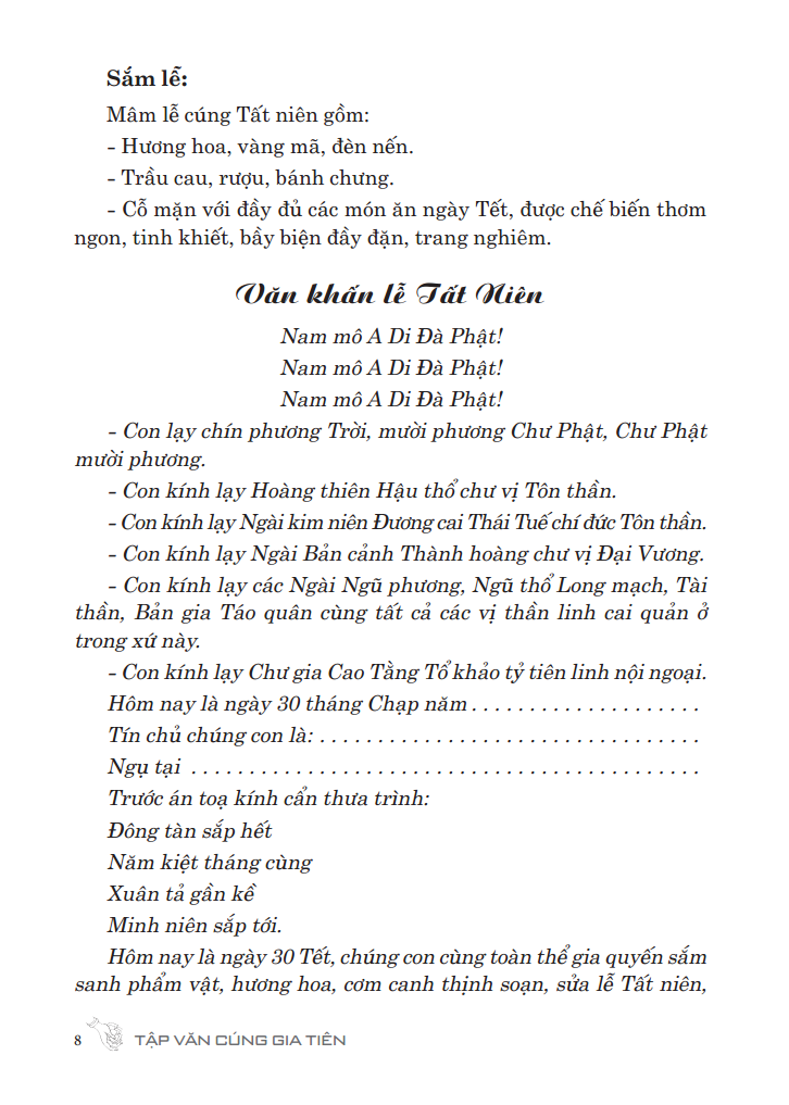 Tập Văn Cúng Gia Tiên (Văn Khấn Nôm Tại Nhà) (Tái Bản)