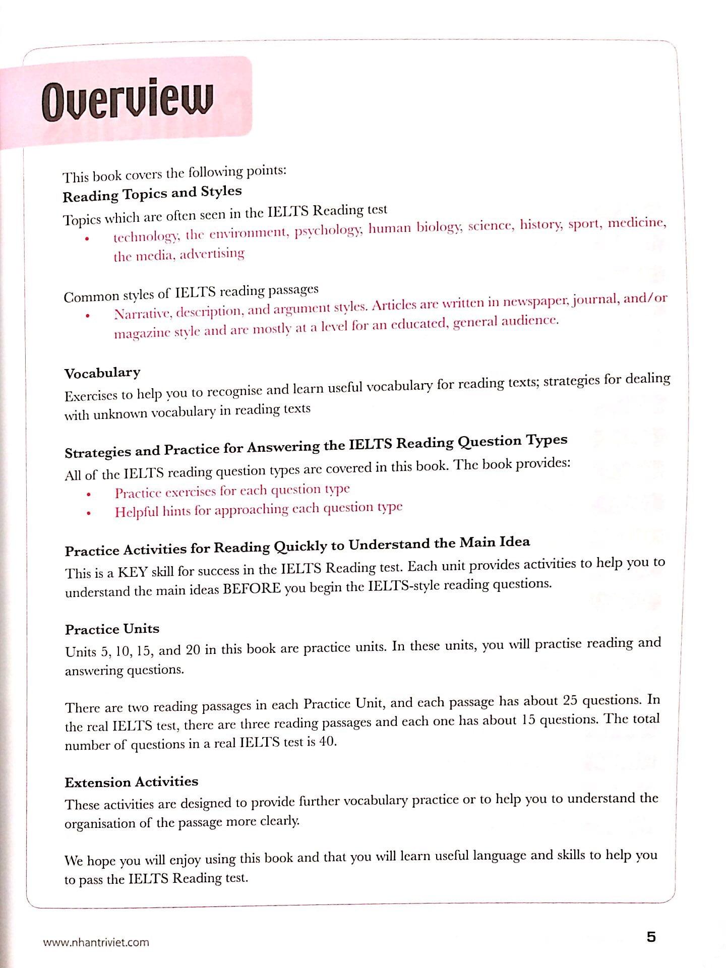 Lessons For IELTS Reading (Tái Bản 2023)