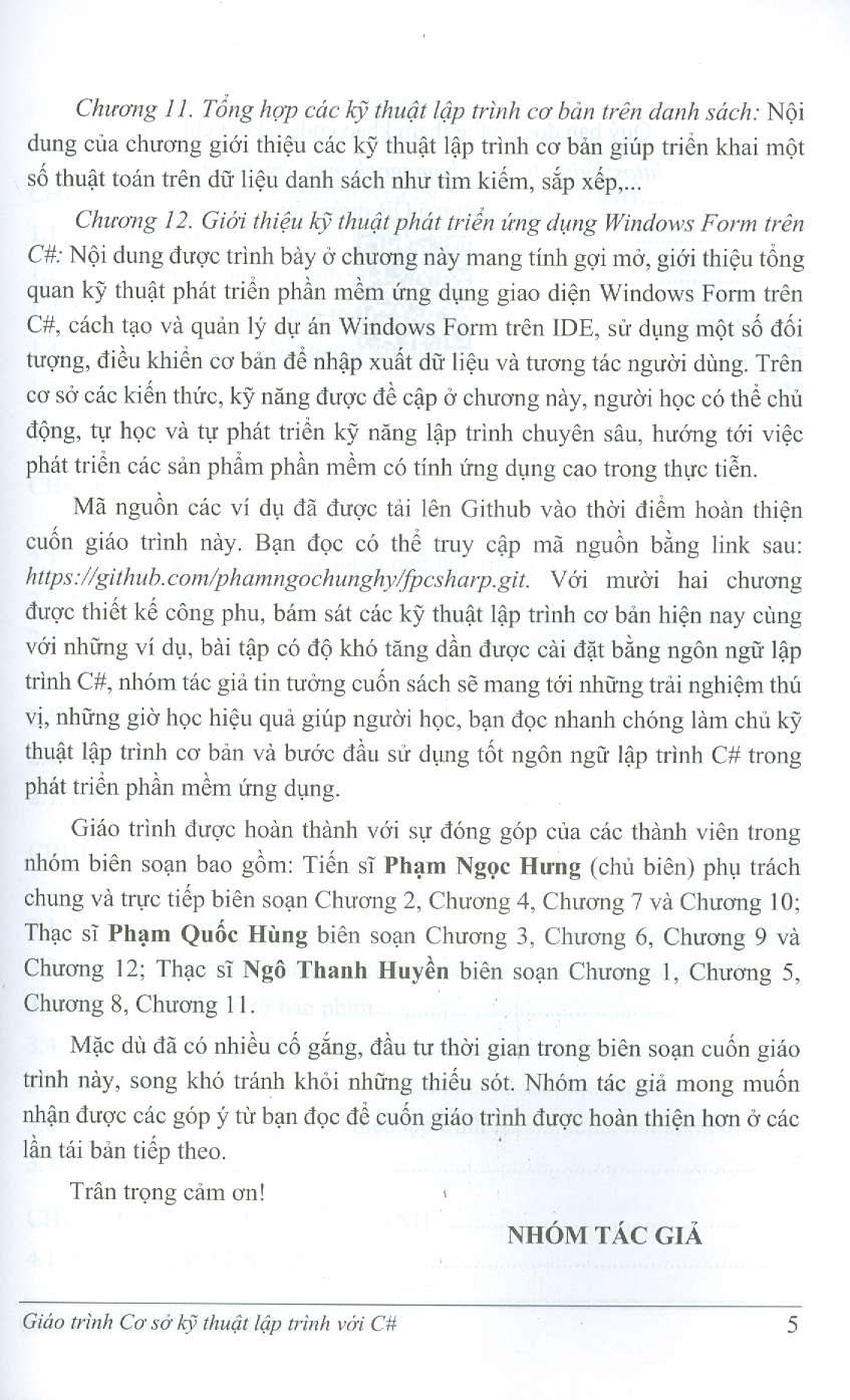 Giáo Trình Cơ Sở Kỹ Thuật Lập Trình Với C#