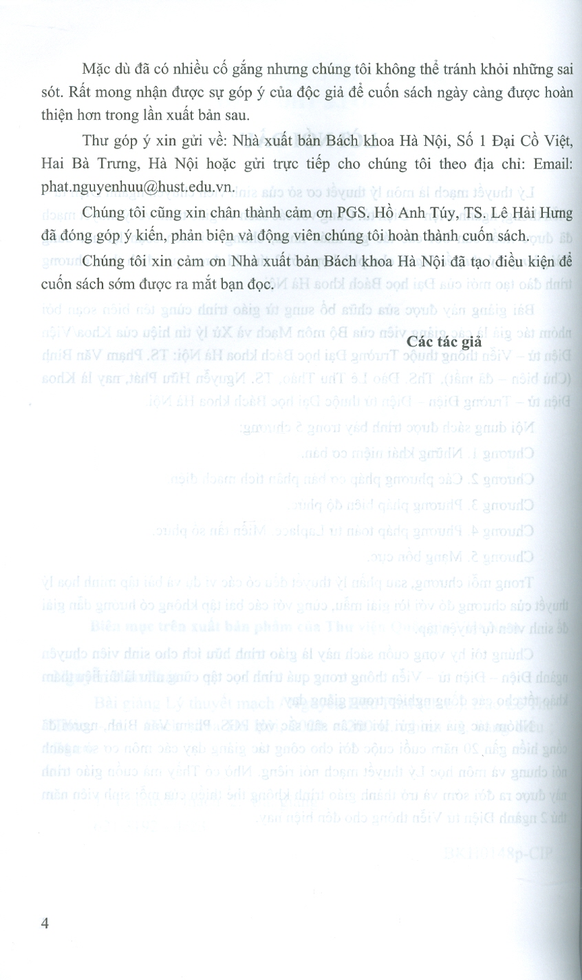 Bài giảng Lý Thuyết Mạch - Nguyễn Hữu Phát (Chủ biên), Đào Lê Thu Thảo